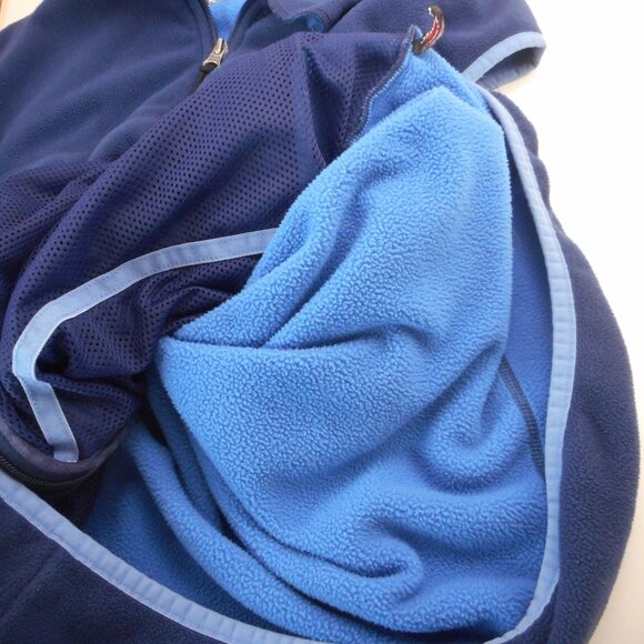 LL Bean Men’s Large Polartec Fleece Vest Full Zip Pockets Navy Blue - Picture 12 of 14